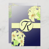 Art Nouveau Lillies Trouw Uitnodiging (Voorkant / Achterkant)