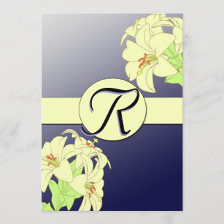 Art Nouveau Lillies Wedding Invitation Kaart