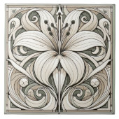 Art nouveau Lilly Bloemen Tegel Tegeltje (Voorkant)