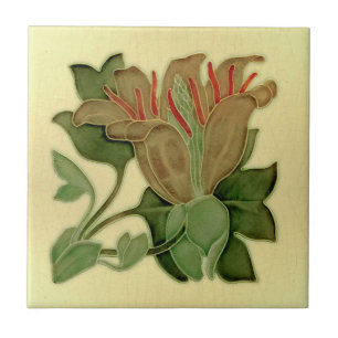 Art Nouveau Lily Antiek Pilkington Repro Tegeltje