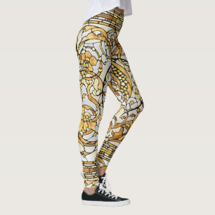 Art Nouveau Lily drijft over de Leggings van de Dr