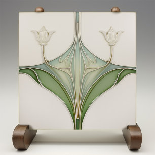 Art Nouveau Lily Elegance Keramische Tegel Tegeltje