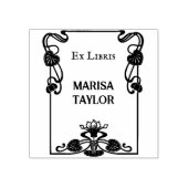 Art nouveau lily frame ex libris rubberstempel (Afrduk)