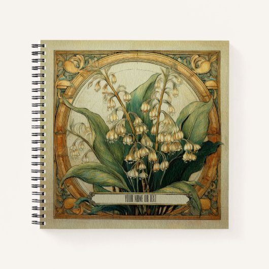 Art Nouveau Lily of the Valley Notitieboek (Voorkant)