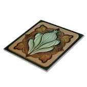 Art Nouveau Lily Symmetrical Floral Wall Art Tegeltje (Zijkant)