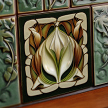 Art Nouveau Lily Symmetrical Floral Wall Art