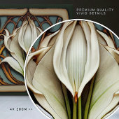 Art Nouveau Lily Symmetrical Floral Wall Art Tegeltje