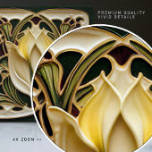 Art Nouveau Lily Symmetrical Floral Wall Art Tegeltje