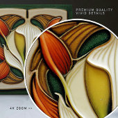 Art Nouveau Lily Symmetrical Floral Wall Art Tegeltje