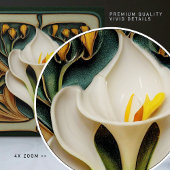 Art Nouveau Lily Symmetrical Floral Wall Art Tegeltje