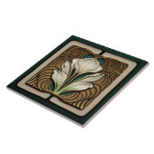 Art Nouveau Lily Symmetrical Floral Wall Art Tegeltje (Zijkant)
