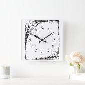 Art nouveau lily vierkante klok (Huis)