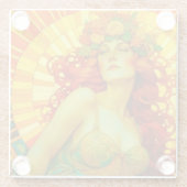 Art Nouveau Litha Glazen Onderzetter (Achterkant)