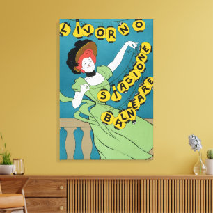  Art Nouveau, Livorno Senorita Dancing Canvas Afdruk