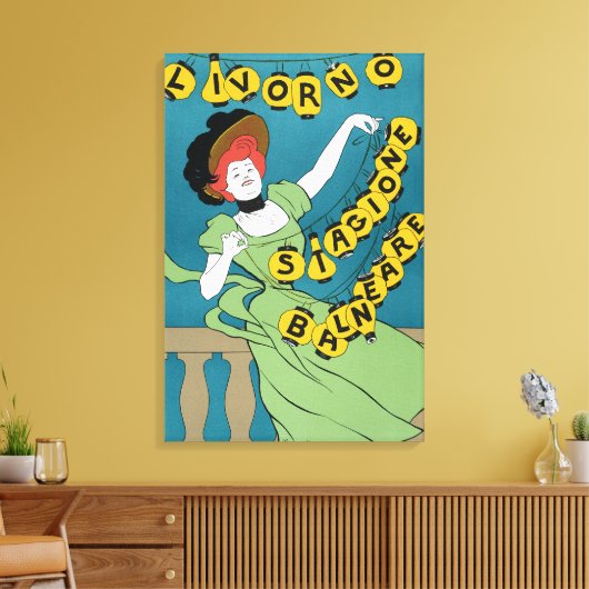  Art Nouveau, Livorno Senorita Dancing Canvas Afdruk (Insitu (Woonkamer))