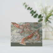  Art Nouveau, Lobsters in de Oceaan Briefkaart (Staand voorkant)