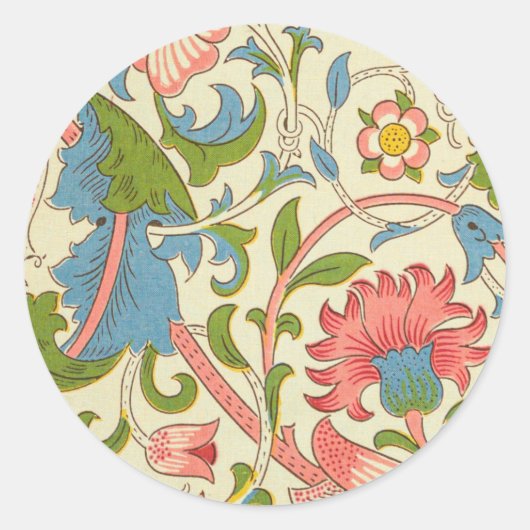 Art nouveau lodden pattern - William Morris Ronde Sticker (Voorkant)
