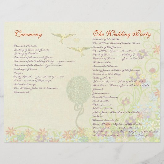 Art Nouveau Love Bird Wedding (Achterkant)