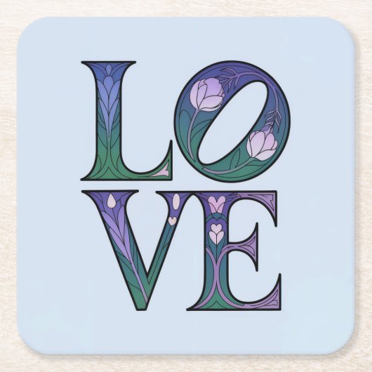 Art Nouveau LOVE Onderzetter Set (Voorkant)