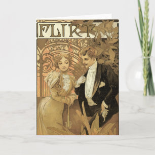  Art Nouveau Love Romance, vlucht van Mucha Kaart
