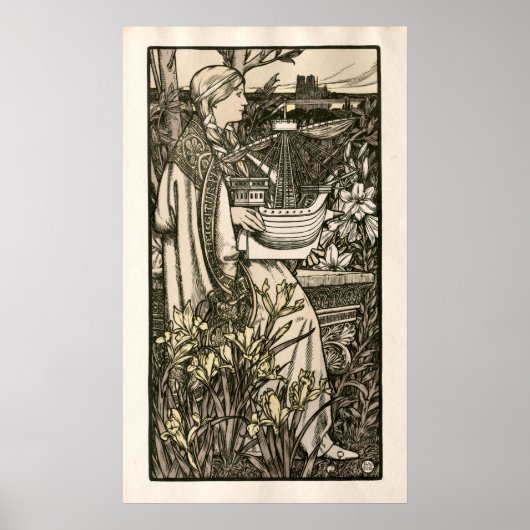 Art Nouveau Lutèce van Adolphe Giraldon Poster (Voorkant)