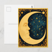 Art Nouveau Maan Illustratie Briefkaart (Voorkant / Achterkant)