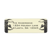 Art Nouveau Maan Vrouw Sterren Herten Adresetikett Etiket (Voorkant)