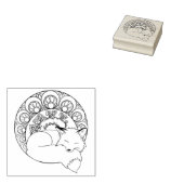 Art Nouveau Mabon Autumn Fox Wood Art Stamp Rubberstempel (Gestempeld)