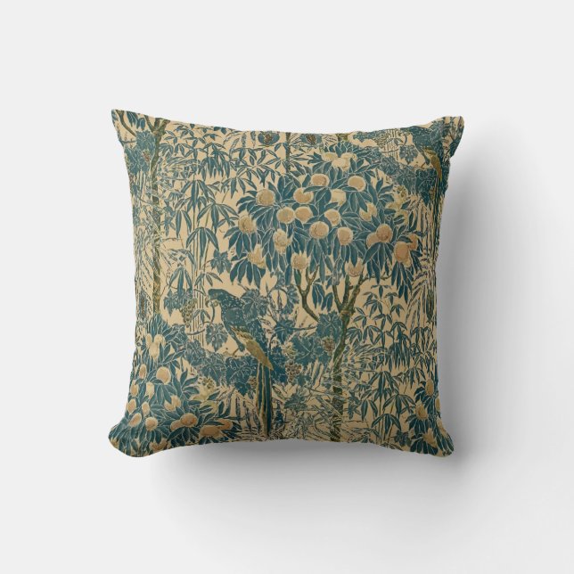  Art Nouveau Macaw Pattern van Walter Crane Kussen (Voorkant)