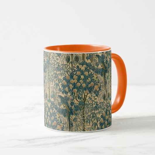 Art Nouveau Macaw Pattern van Walter Crane Mok (Voorkant rechts)