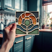 Art Nouveau Mackintosh Rose Ceramic Tile Tegeltje