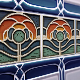 Art Nouveau Mackintosh Rose Ceramic Tile Tegeltje