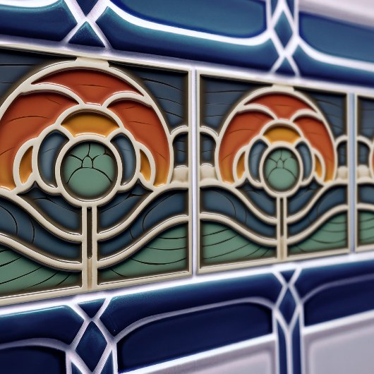 Art Nouveau Mackintosh Rose Ceramic Tile Tegeltje