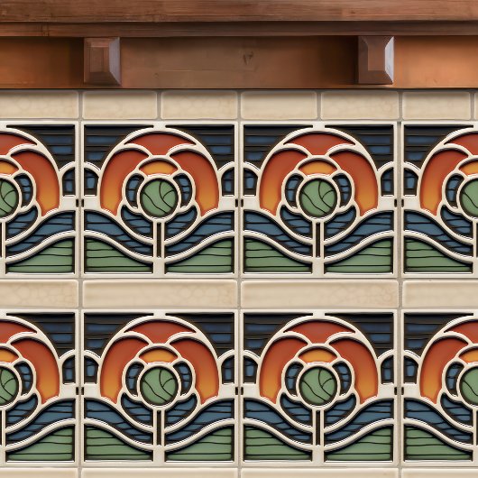 Art Nouveau Mackintosh Rose Ceramic Tile Tegeltje
