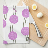 Art Nouveau Mackintosh Rose Stripes Pink Theedoek (Quarter Fold)