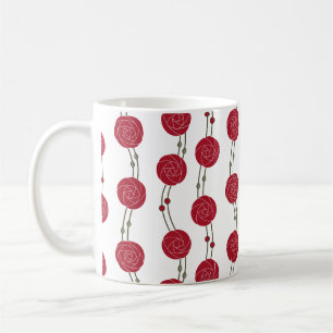 Art Nouveau Mackintosh-rozenstrepen rood Koffiemok