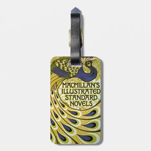  Art Nouveau, Macmillan's Peacock Feather Bagagelabel (Achterkant verticaal)