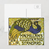  Art Nouveau, Macmillan's Peacock Feather Briefkaart (Voorkant / Achterkant)