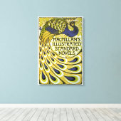  Art Nouveau, Macmillan's Peacock Feather Canvas Afdruk (Insitu (Houten vloer))