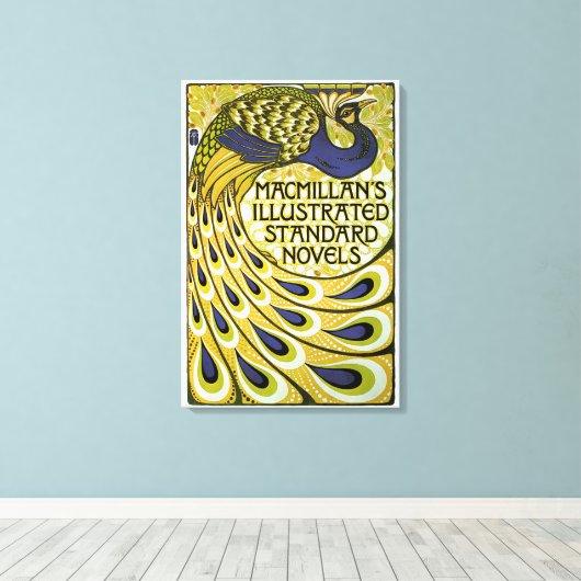  Art Nouveau, Macmillan's Peacock Feather Canvas Afdruk (Insitu (Houten vloer))