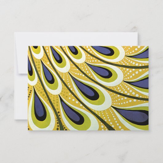 Art Nouveau, Macmillan's Peacock Feather RSVP Kaartje (Voorkant)