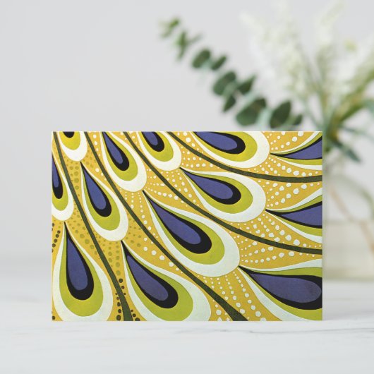  Art Nouveau, Macmillan's Peacock Feather RSVP Kaartje (Staand voorkant)