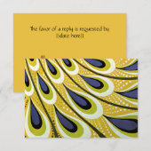 Art Nouveau, Macmillan's Peacock Feather RSVP Kaartje (Voorkant / Achterkant)