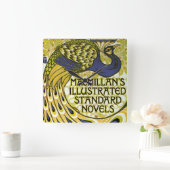  Art Nouveau, Macmillan's Peacock Feather Vierkante Klok (Huis)