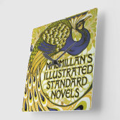  Art Nouveau, Macmillan's Peacock Feather Vierkante Klok (Hoek)