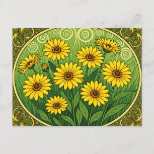Art Nouveau Madeliefjes Briefkaart