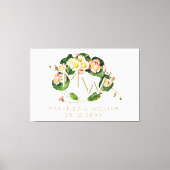 Art Nouveau Madeliefjes Krans Monogram om te Perso Canvas Afdruk (Voorkant)