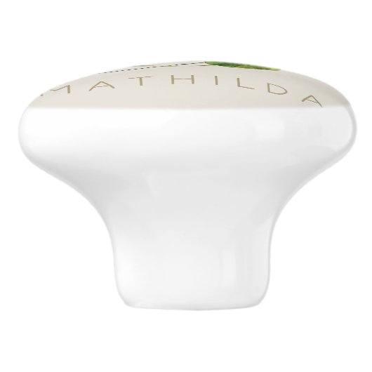 Art Nouveau Madeliefjes Krans Monogram om te Perso Keramische Knop (Zijkant)