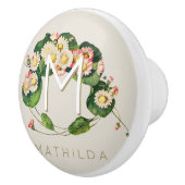 Art Nouveau Madeliefjes Krans Monogram om te Perso Keramische Knop (Rechts)