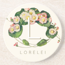 Art Nouveau Madeliefjes Krans Monogram om te Perso